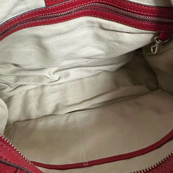 Ralph Lauren Red Leather Satchel Handbag - Women's Stylish Shoulder Bag - Picture 6 of 13